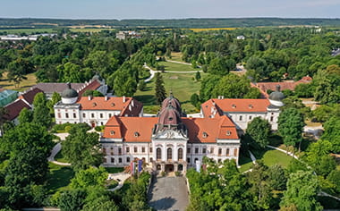 Aerial photo of the Gödöllő Royal Castle in Hungary